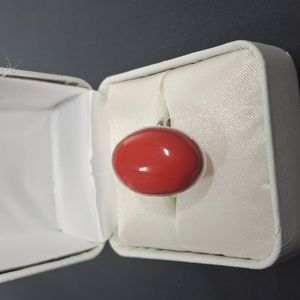 Sterling Silver Carnelian Ring Size 7.5 (7)